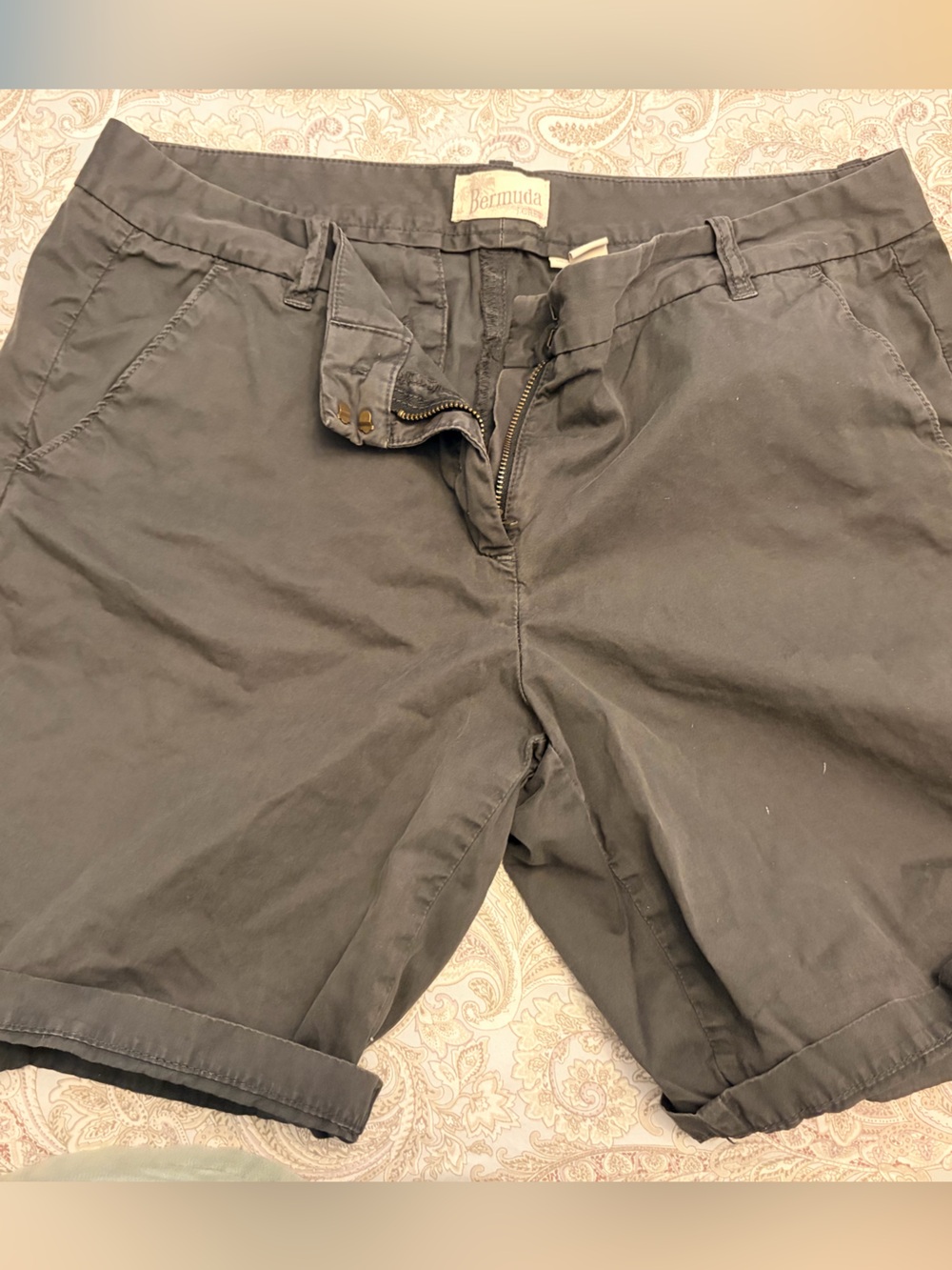 J. Crew Women’s Bermuda Shorts - Dark Gray Lightweight Cotton Poplin Shorts